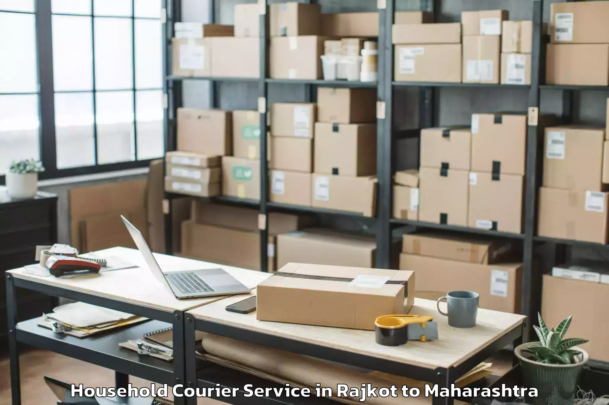 Quality Rajkot to Mehkar Household Courier